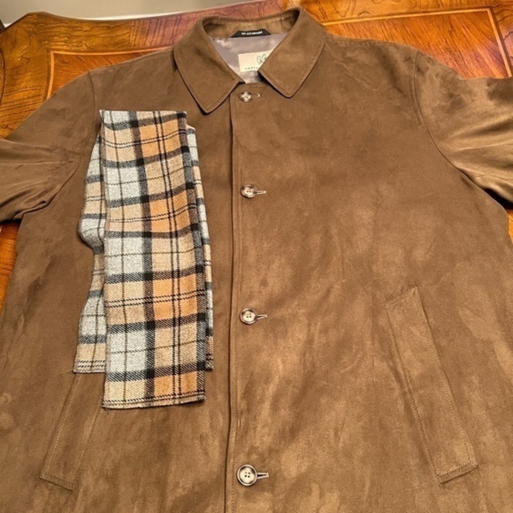Men's Roberto Baroso Faux Suede Coat with Scarf!! Size 44R!! Nordstrom $264.00!! - Picture 1 of 6